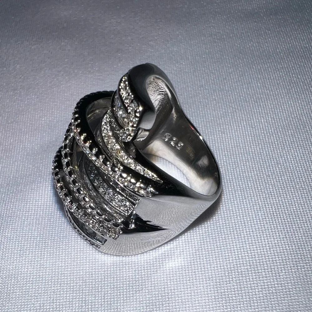 Sterling Silver 925 Cubic Zirconia Ring - Picture 6 of 8